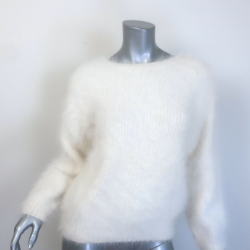 Saint Laurent Button-Back Angora Sweater 