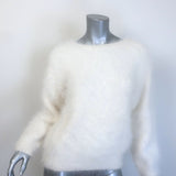 Saint Laurent Button-Back Angora Sweater 