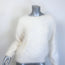 Saint Laurent Button-Back Angora Sweater Cream Size Medium