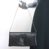 Saint Laurent Calypso Mini Chain Strap Bag Black Padded Lambskin Leather