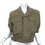 Saint Laurent Cropped Military Jacket Olive Brown Cotton Size 38