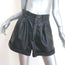 Saint Laurent Cuffed Leather Shorts Black Size 40