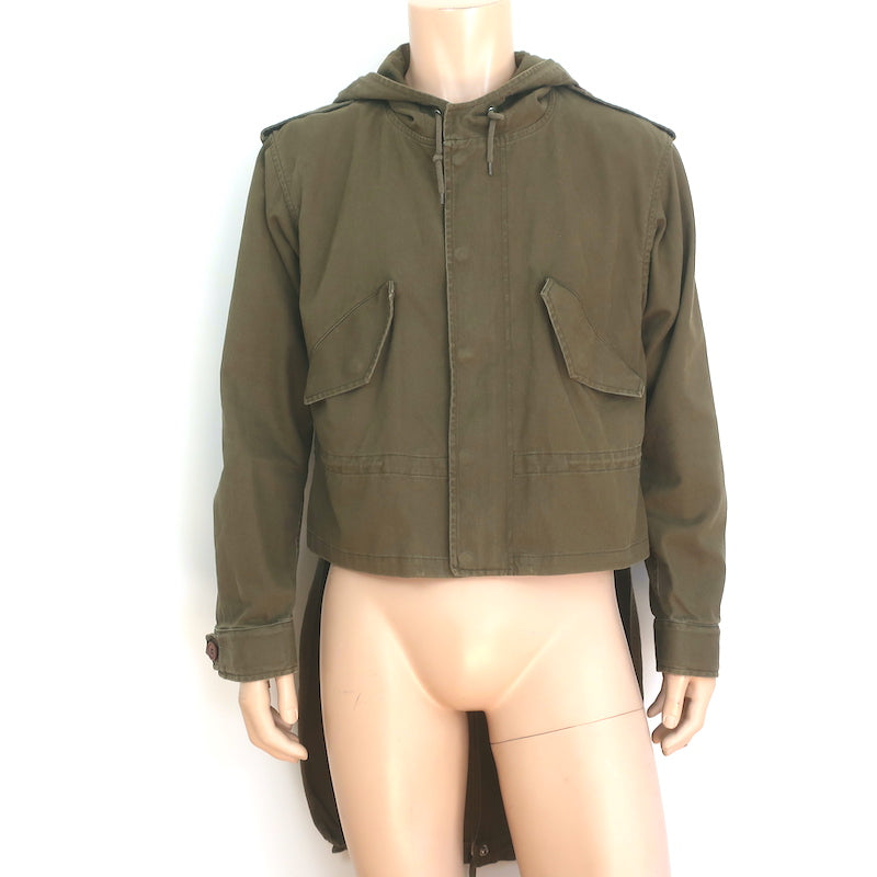 Saint Laurent High-Low Military Parka Army Green Twill Size 48