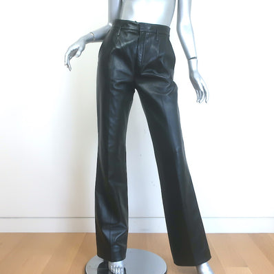 Saint Laurent High Waist Lamb Leather Pants Black Size 38 