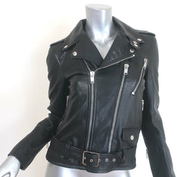 Saint Laurent L17 Leather Biker Jacket Black Size 40