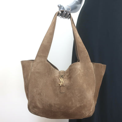 Saint Laurent Le Bea Tote Caramel Cognac Suede Large Shoulder Bag