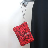 Saint Laurent Leopard Print Pony Hair Small Wristlet