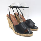 Saint Laurent Paloma 95 Espadrille Wedge Sandals Black 