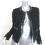 Saint Laurent Sequin-Trimmed Open Front Jacket Black Wool Crepe Size 38