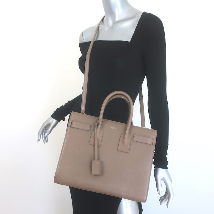 Saint Laurent Small Sac De Jour Tote Taupe 