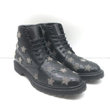 Saint Laurent Star Studded Lace-Up Combat Boots 