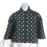 Sandro Galaxy Studded Faille Cropped Button Down Shirt 