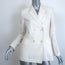 Sandro Pinstripe Blazer Cream Cotton-Blend Size 36 Double Breasted Jacket