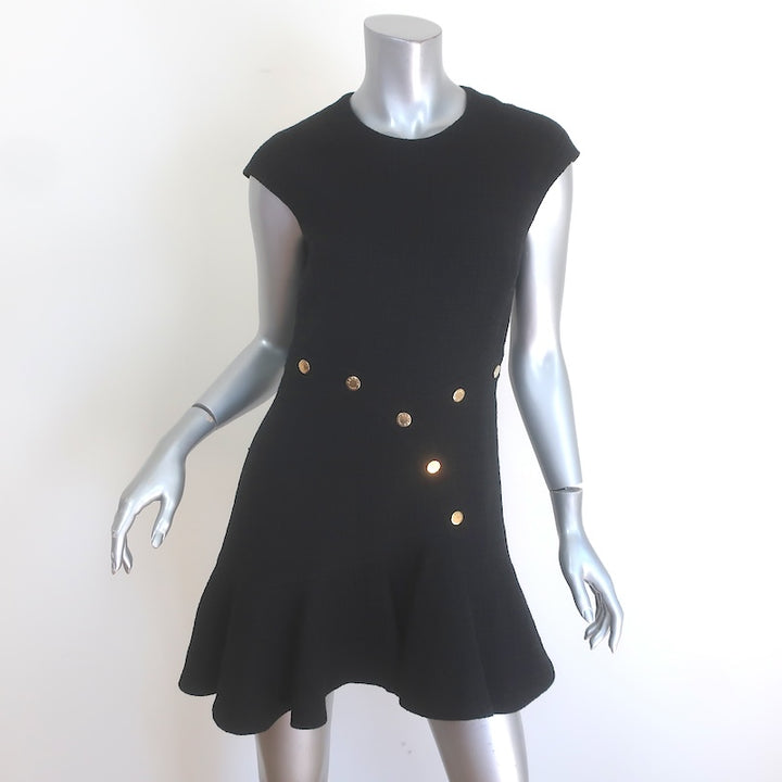 Sandro Ross Tweed Fluted-Hem Mini Dress 
