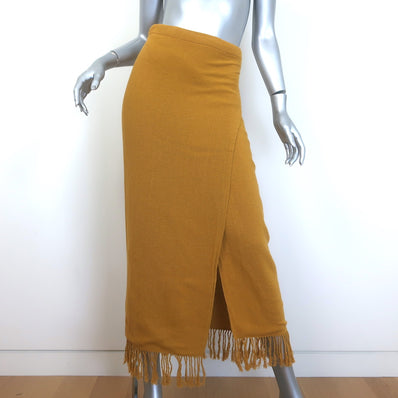 Savannah Morrow The Label Desert Fringed Midi Wrap Skirt 