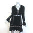 Saylor Lace-Trimmed Velvet Bell Sleeve Mini Dress Black Size Medium
