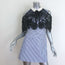 Self-Portrait Lace Cape Striped Shirting Mini Dress Blue/Black Size US 4