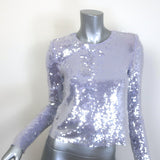 Self-Portrait Sequined Long Sleeve Cropped Top