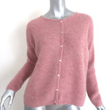 Sezane Gaspard Cardigan Pink Mohair-Alpaca Size Small Crewneck Sweater