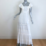 Spell & The Gypsy Boho Bella Embroidered Maxi Dress White Size Extra Small