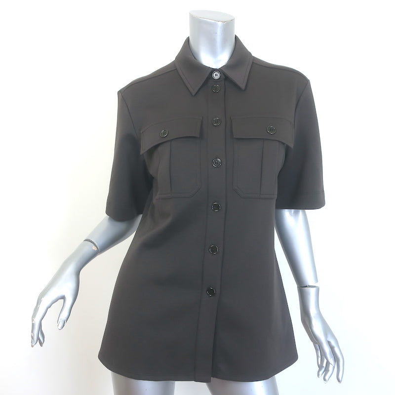Sportmax Short Sleeve Safari Shirt Dark Brown