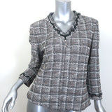 St. John Collection Checked Metallic Tweed Zip-Up Jacket 