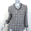 St. John Collection Checked Metallic Tweed Zip-Up Jacket Gray/Rose Gold Size 10