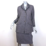 St. John Collection Heart-Button Checked Tweed Skirt Suit 