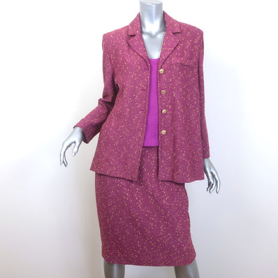 St. John Collection Speckled Knit Skirt Suit & Tank Top 