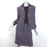 St. John Collection Suede-Trim Tweed Three-Piece Skirt Suit 