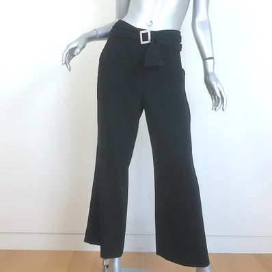 St. John Evening Crystal Buckle Pants Black Crepe Size 6