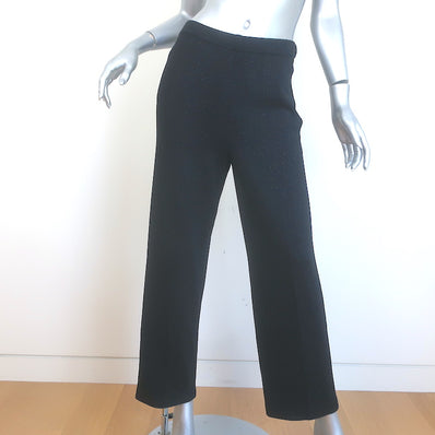St. John Metallic Santana Knit Pull-On Pants Black Size Small