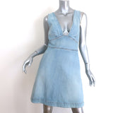 Stella McCartney Anne Crisscross-Back Denim Mini Dress Light Blue Size 44