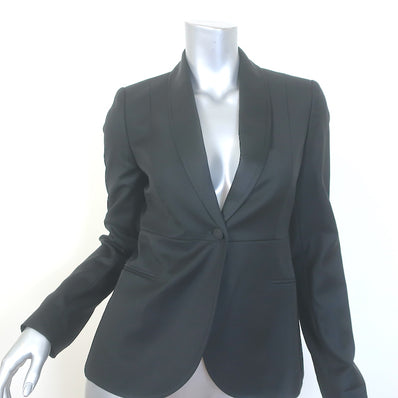 Stella McCartney Blazer Black Wool-Silk Size 38 One-Button Jacket