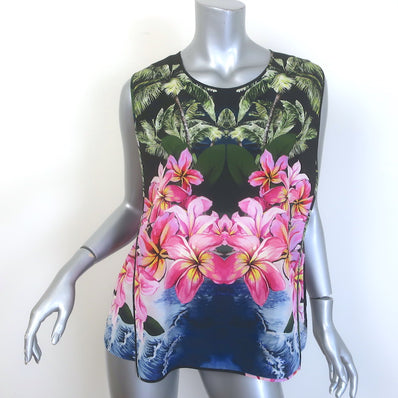 Stella McCartney Hawaiian Print Silk Sleeveless Blouse