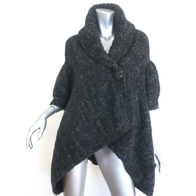 Stella McCartney Oversized Draped Short Sleeve Cardigan Charcoal One Size
