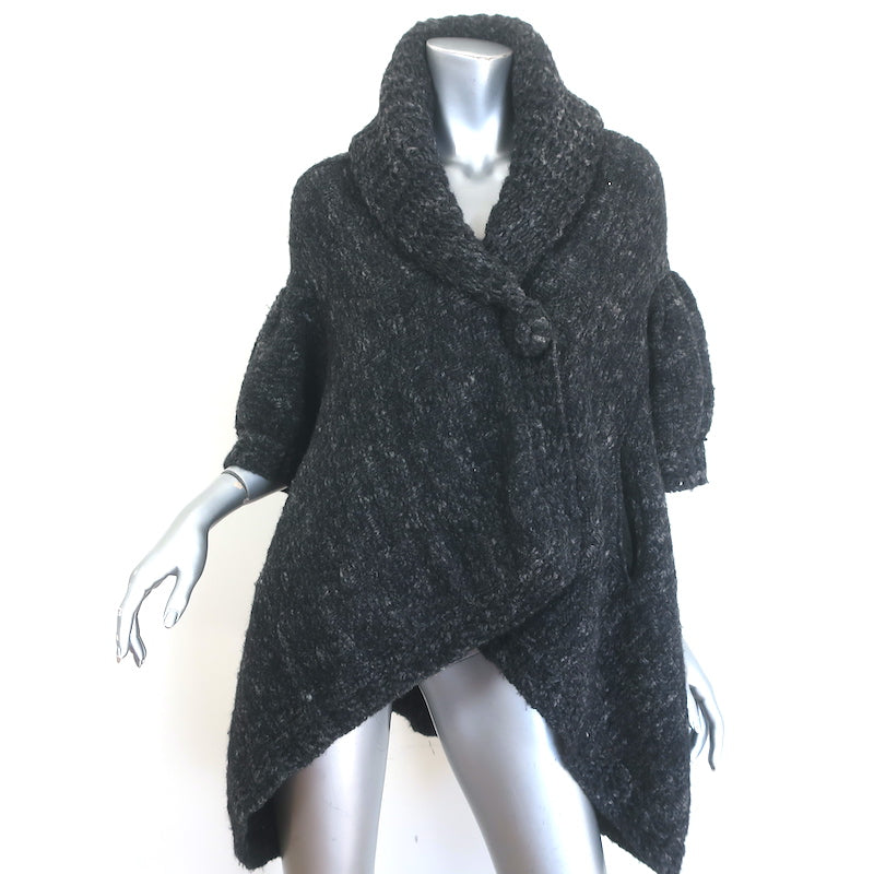 Stella McCartney Oversized Draped Short Sleeve Cardigan Charcoal One Size