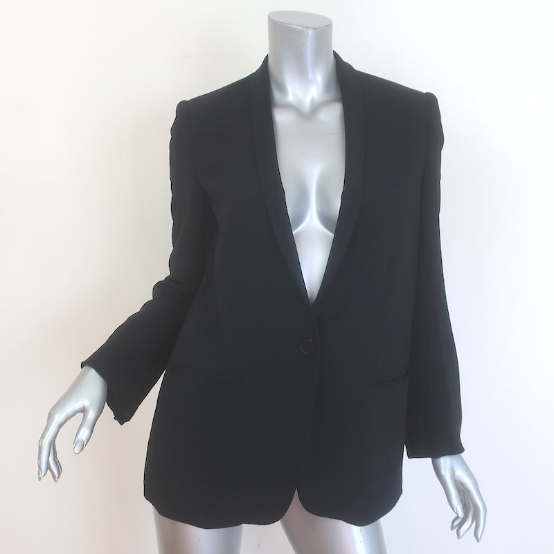 Stella McCartney Shawl Collar Blazer Black Crepe 