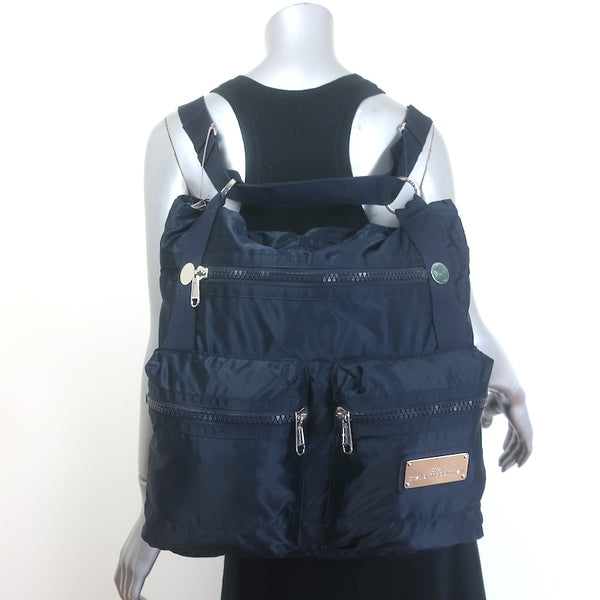 adidas by stella mccartney oversize studio backpack Stella McCartney x Adidas Multi-Pocket Large Backpack Dark Navy NEW –  Celebrity Owned