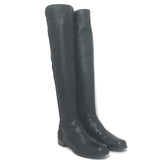 Stuart Weitzman 5050 over-the-knee boots in black leather, authentic pre-owned and gently worn