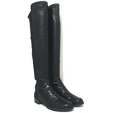 Stuart Weitzman 5050 Over the Knee Flat Boots Black Leather Size 9.5