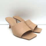 Studio Amelia Classic 70 Mules Nude Leather Size 39 Open Toe Heels