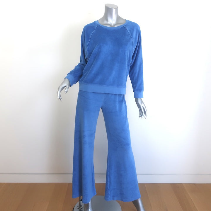Suzie Kondi Terry Raglan Sweatshirt &amp; Flared Pants Set Blue