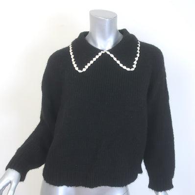 THE GREAT The Crochet Collar Pullover Sweater