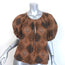 THE GREAT The Moorland Puff Sleeve Top Brown Printed Cotton Poplin Size 1