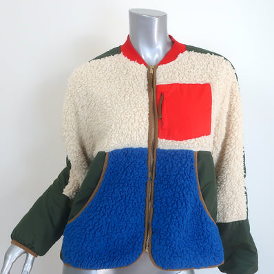 THE GREAT x Eddie Bauer Colorblock Fleece Jacket Cream/Multi Size Extra Small