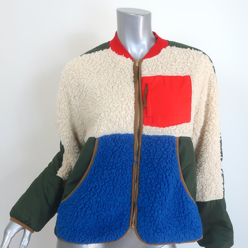 THE GREAT x Eddie Bauer Colorblock Fleece Jacket Cream/Multi Size Extra Small