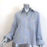 TWP Dude Striped Button Down Shirt White/Blue Size Extra Small/Small