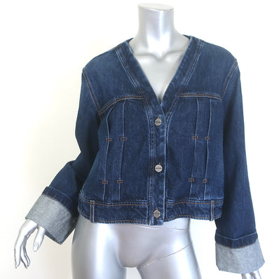 TWP Dusty Jean Jacket Dark Wash Pintuck Denim Size Extra Small