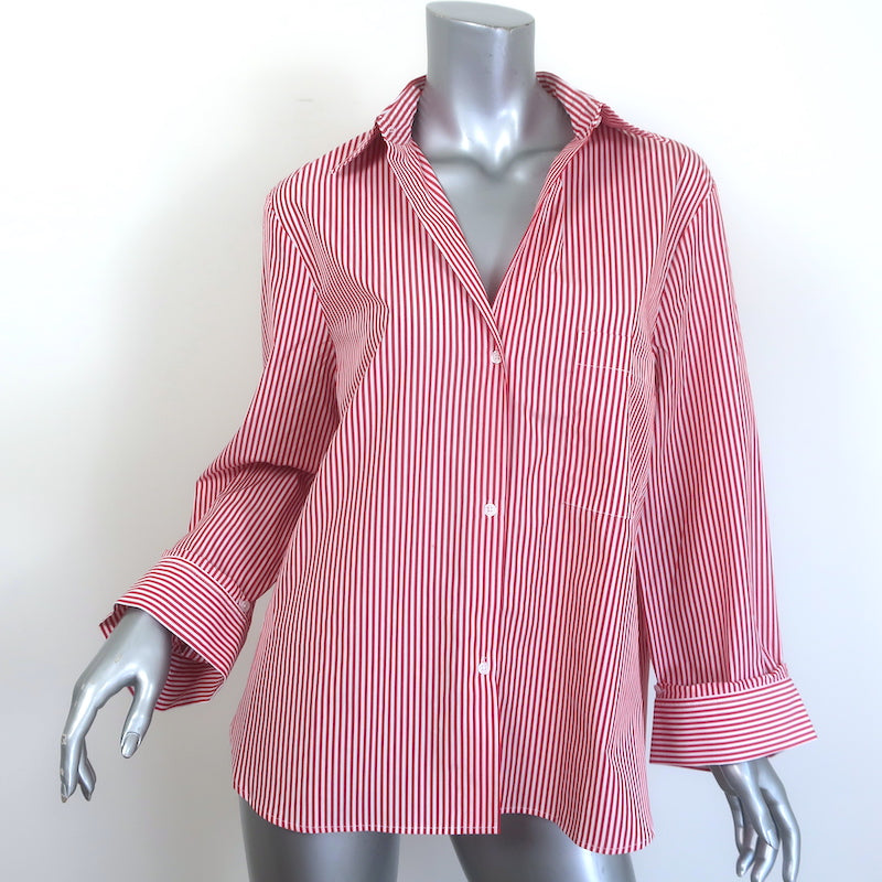 TWP Next Morning Shirt Red/White Striped Cotton 
